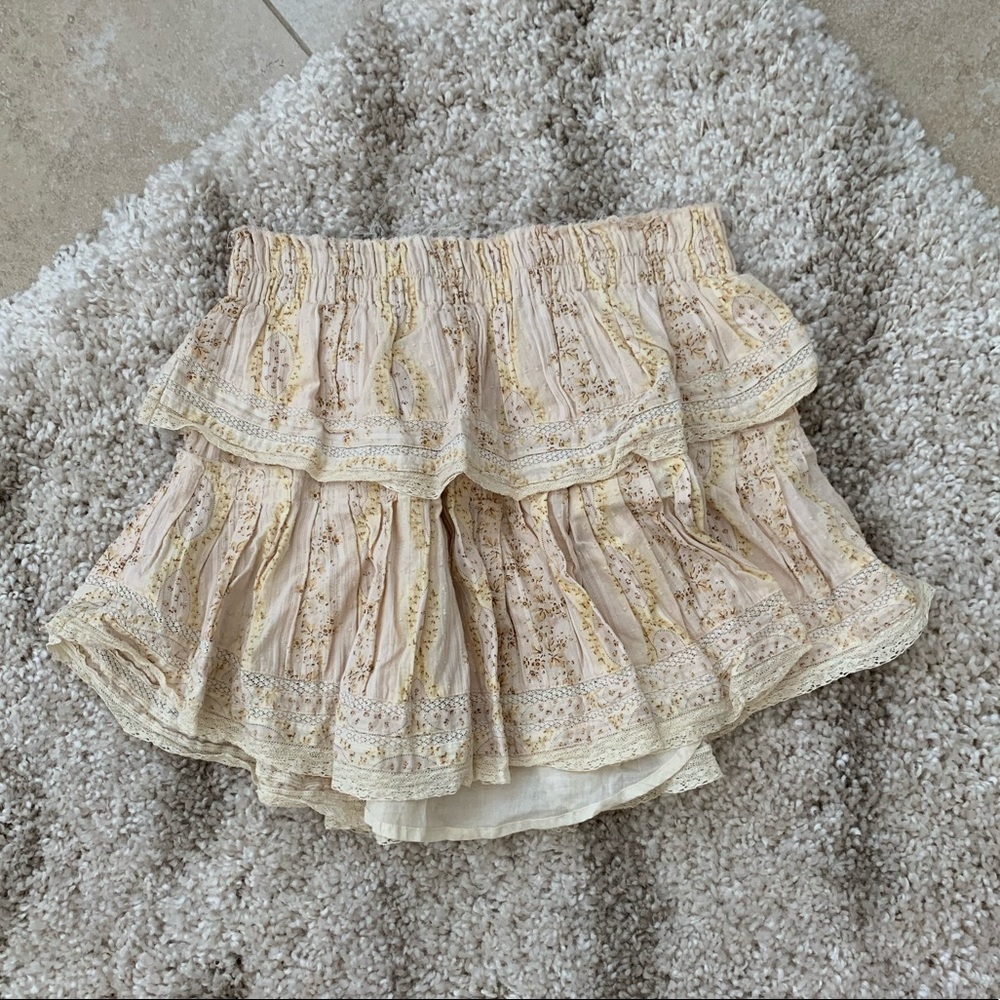 LoveShackFancy Floral Mini Skirt